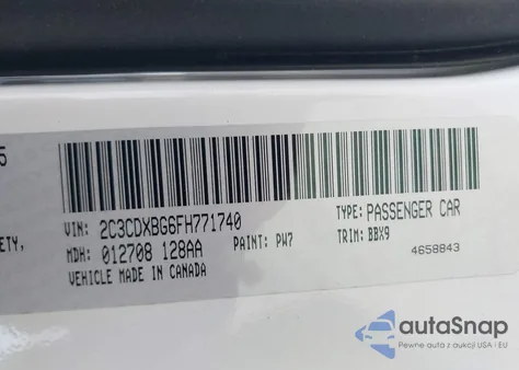 2015 Dodge Charger Se from USA, damaged, VIN 2C3CDXBG6FH771740